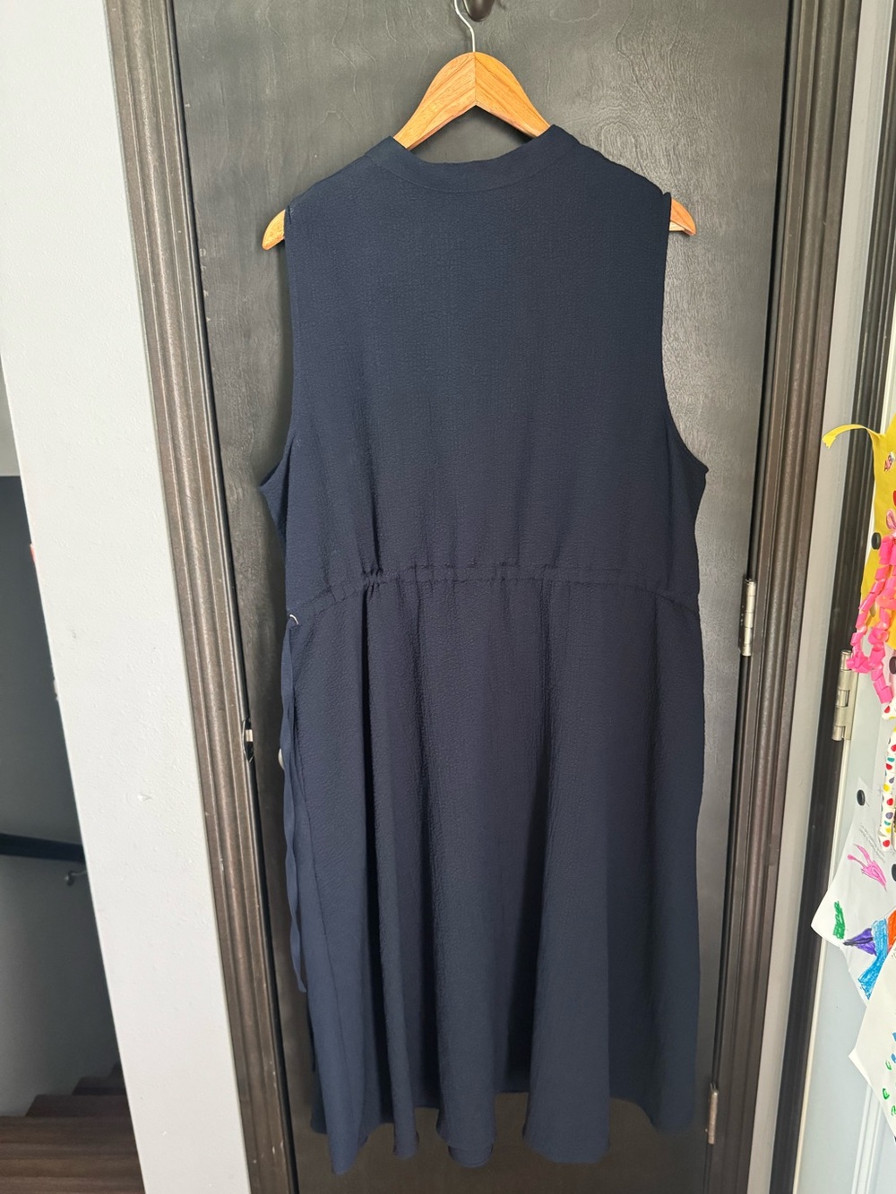 Anne Klein Navy Sleeveless V-Notch Midi Dress - Picture 4 of 4